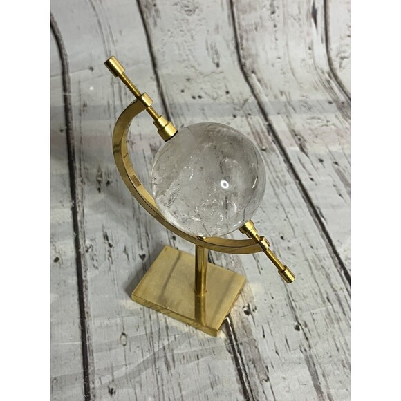 Brass Caliper with Crystal? Ball Vintage Table Décor - Picture 6 of 7